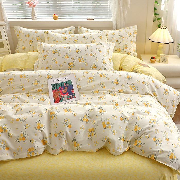 91家纺网 家纺一手货源 找家纺 牧笛缘家纺 2025新款全棉12868四件套 花间沐