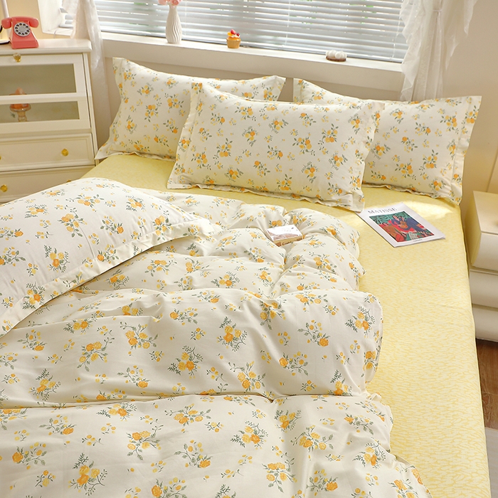 91家纺网 家纺一手货源 找家纺 牧笛缘家纺 2025新款全棉12868四件套 花间沐