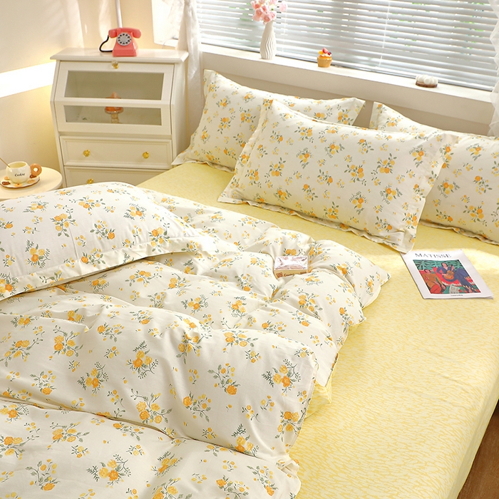 91家纺网 家纺一手货源 找家纺 牧笛缘家纺 2025新款全棉12868四件套 花间沐