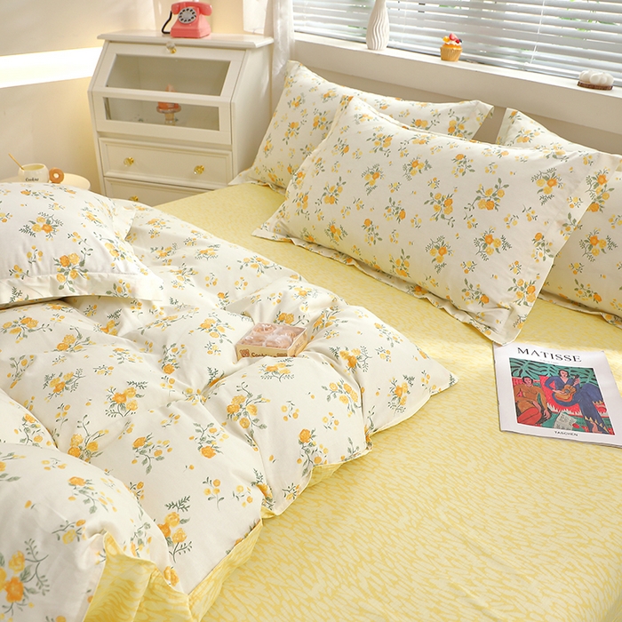 91家纺网 家纺一手货源 找家纺 牧笛缘家纺 2025新款全棉12868四件套 花间沐