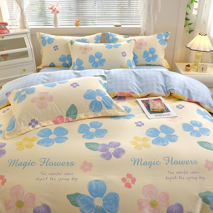 91家纺网 家纺一手货源 找家纺 牧笛缘家纺 2025新款全棉12868四件套 花屿芷