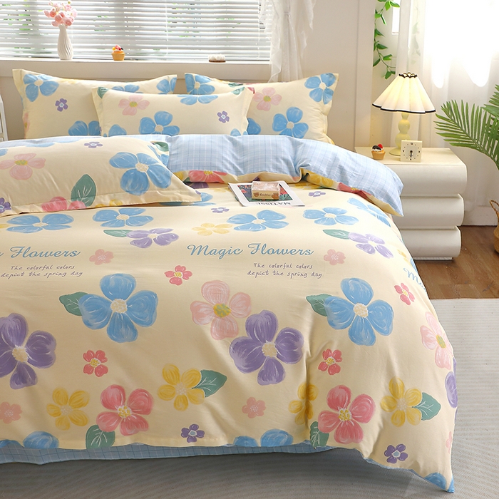 91家纺网 家纺一手货源 找家纺 牧笛缘家纺 2025新款全棉12868四件套 花屿芷