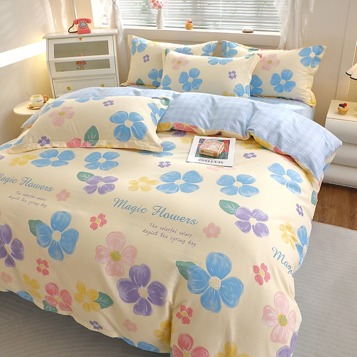 91家纺网 家纺一手货源 找家纺 牧笛缘家纺 2025新款全棉12868四件套 花屿芷