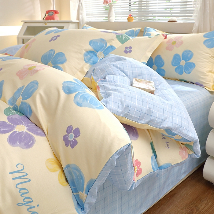 91家纺网 家纺一手货源 找家纺 牧笛缘家纺 2025新款全棉12868四件套 花屿芷