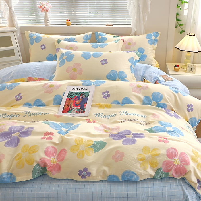 91家纺网 家纺一手货源 找家纺 牧笛缘家纺 2025新款全棉12868四件套 花屿芷