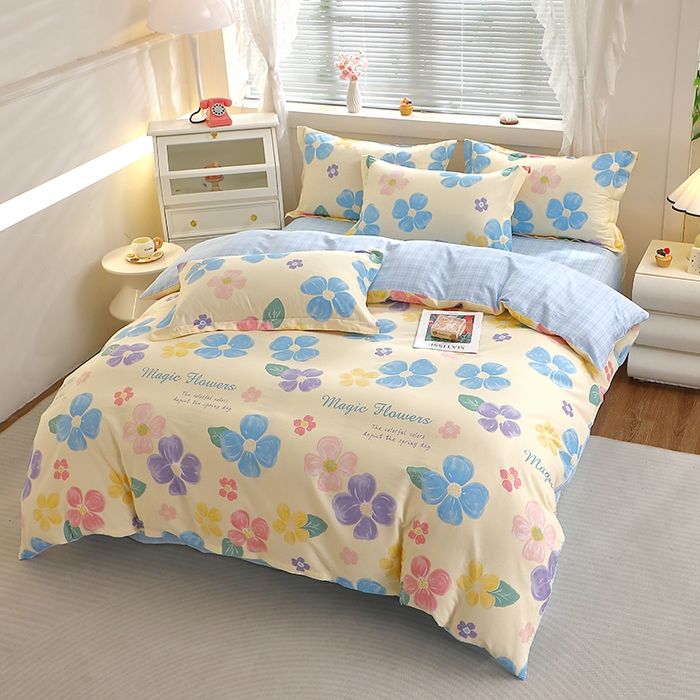 91家纺网 家纺一手货源 找家纺 牧笛缘家纺 2025新款全棉12868四件套 花屿芷