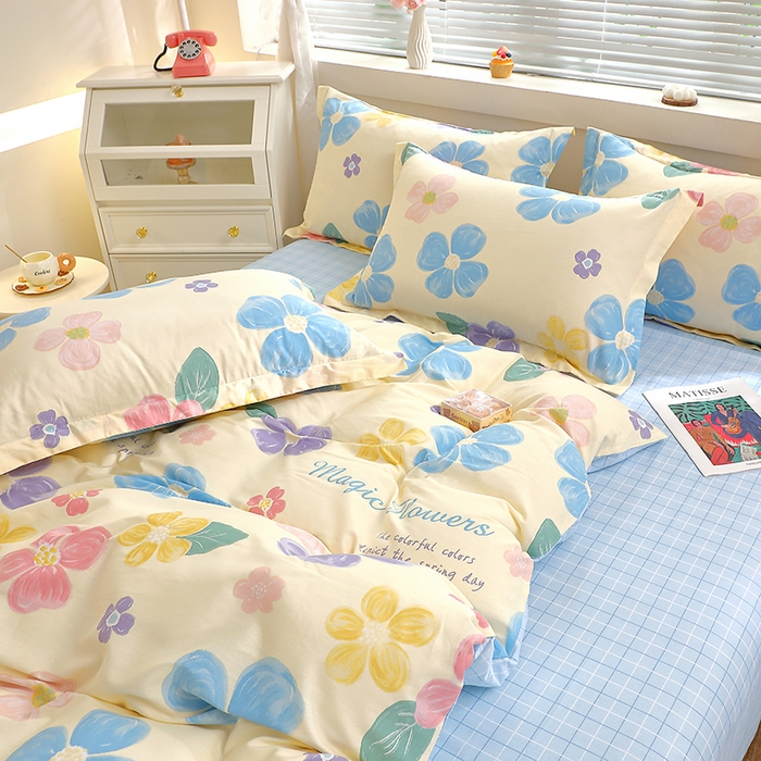 91家纺网 家纺一手货源 找家纺 牧笛缘家纺 2025新款全棉12868四件套 花屿芷