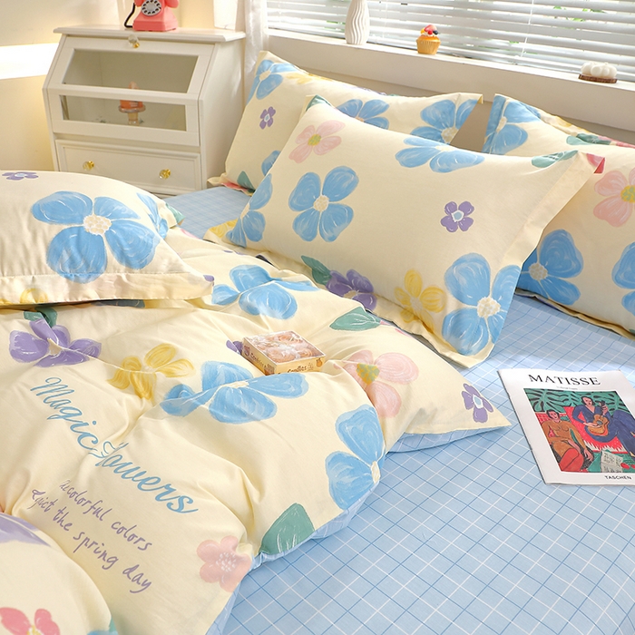 91家纺网 家纺一手货源 找家纺 牧笛缘家纺 2025新款全棉12868四件套 花屿芷