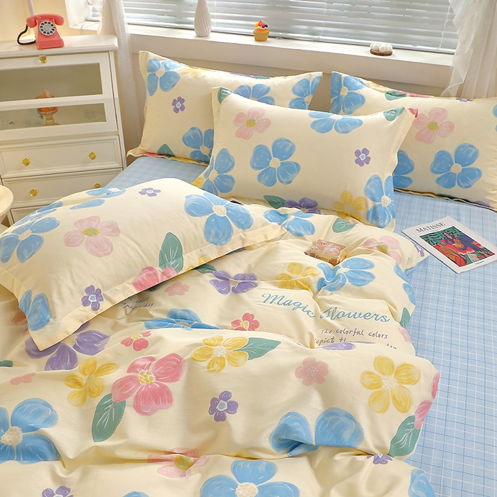 91家纺网 家纺一手货源 找家纺 牧笛缘家纺 2025新款全棉12868四件套 花屿芷