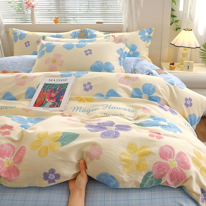 91家纺网 家纺一手货源 找家纺 牧笛缘家纺 2025新款全棉12868四件套 花屿芷