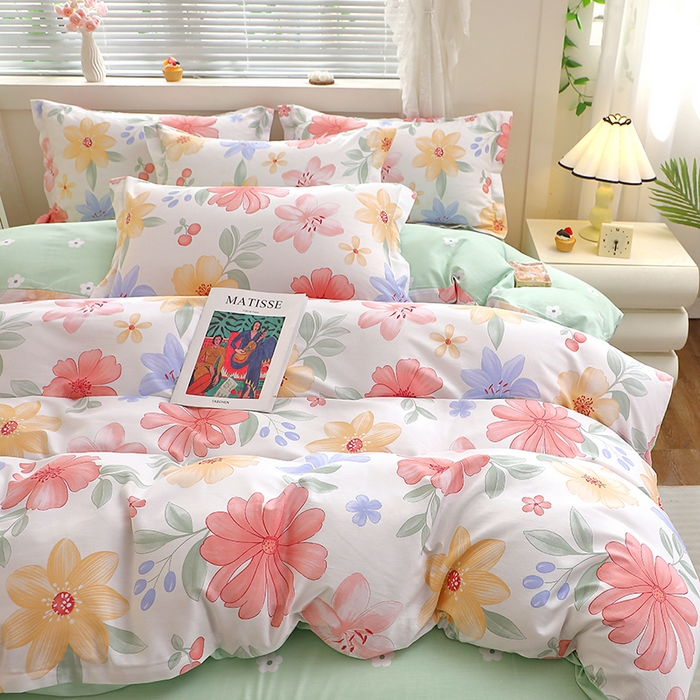 91家纺网 家纺一手货源 找家纺 牧笛缘家纺 2025新款全棉12868四件套 泠羽花园