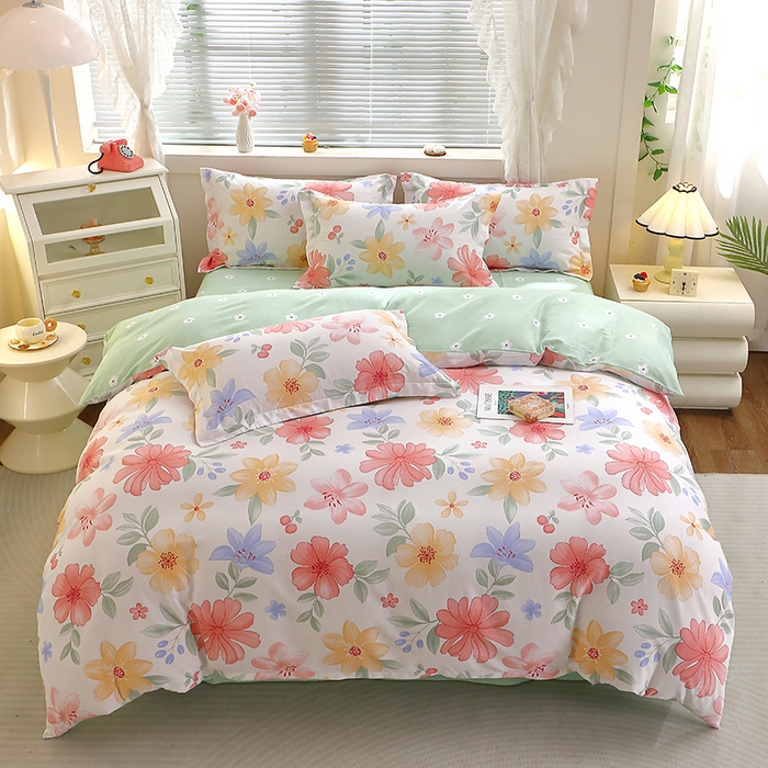 牧笛缘家纺 2025新款全棉12868四件套 泠羽花园