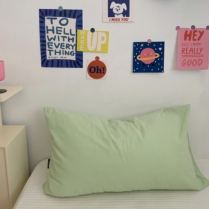 91家纺网 家纺一手货源 找家纺 （总）柚可家居 2024新款水洗棉40支全棉色织单枕套纯色系列四