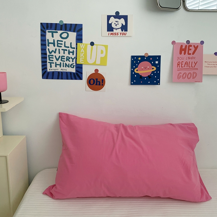 91家纺网 家纺一手货源 找家纺 （总）柚可家居 2024新款水洗棉40支全棉色织单枕套纯色系列四