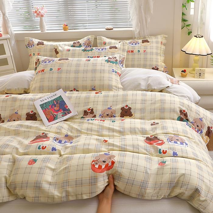 91家纺网 家纺一手货源 找家纺 牧笛缘家纺 2025新款全棉12868四件套 萌趣时光