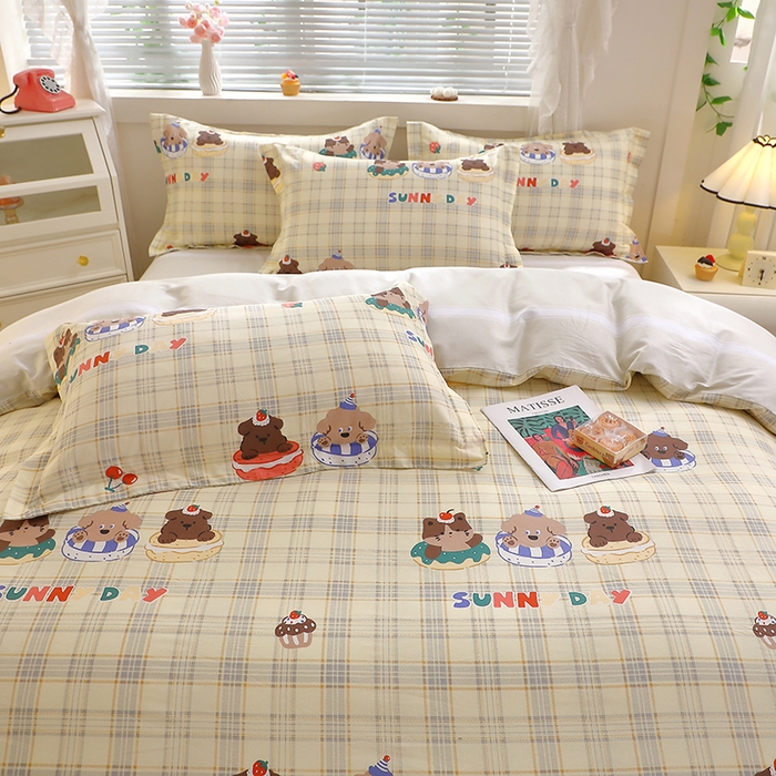 91家纺网 家纺一手货源 找家纺 牧笛缘家纺 2025新款全棉12868四件套 萌趣时光