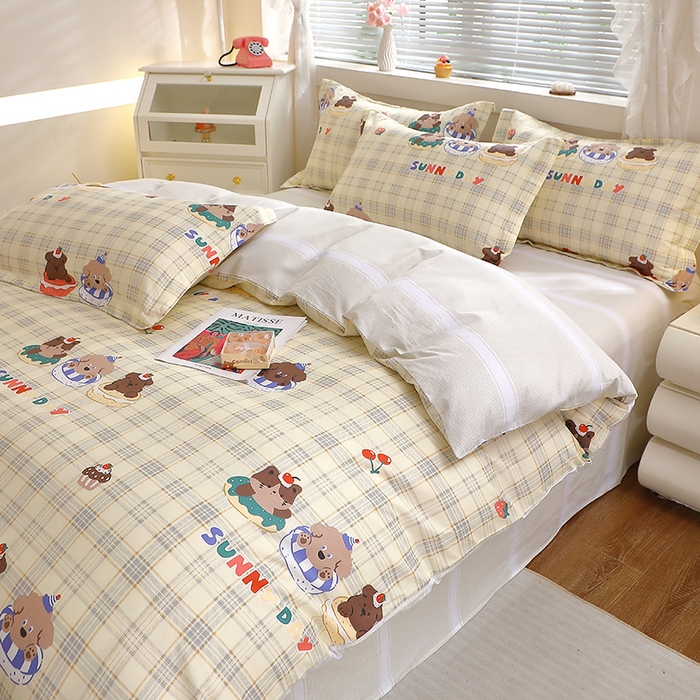 91家纺网 家纺一手货源 找家纺 牧笛缘家纺 2025新款全棉12868四件套 萌趣时光