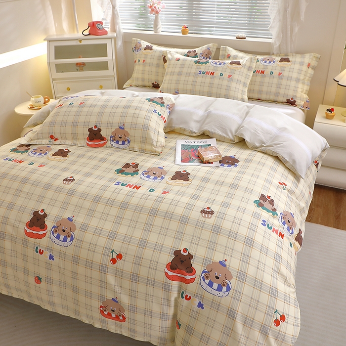 91家纺网 家纺一手货源 找家纺 牧笛缘家纺 2025新款全棉12868四件套 萌趣时光