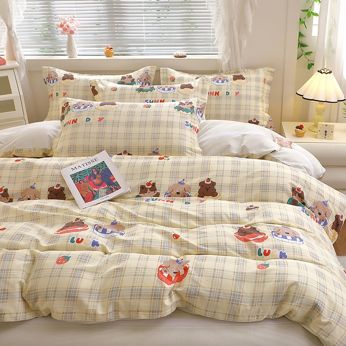 91家纺网 家纺一手货源 找家纺 牧笛缘家纺 2025新款全棉12868四件套 萌趣时光