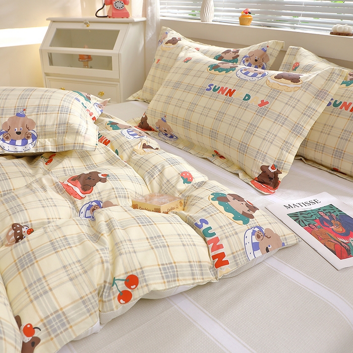 91家纺网 家纺一手货源 找家纺 牧笛缘家纺 2025新款全棉12868四件套 萌趣时光