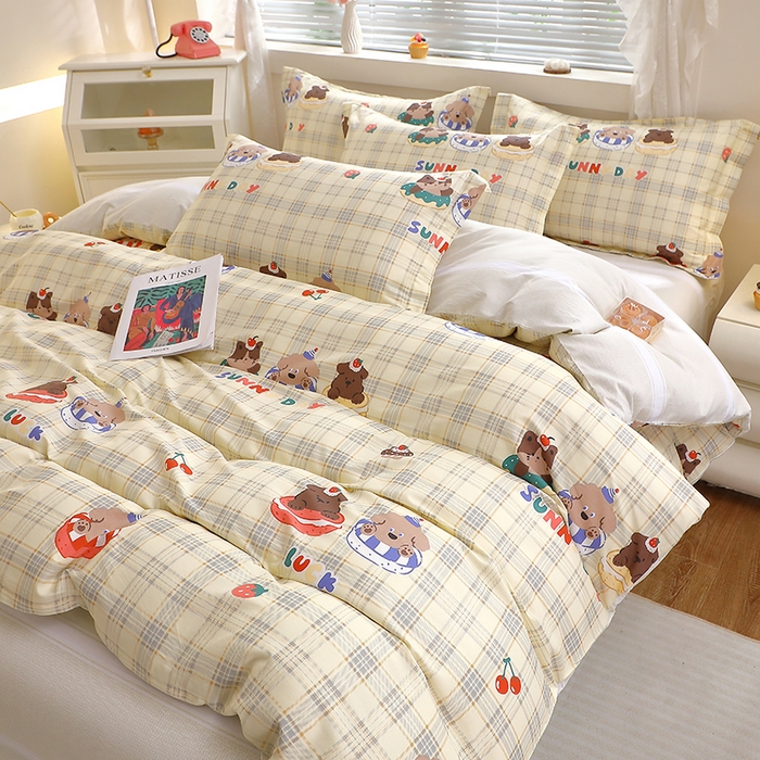 91家纺网 家纺一手货源 找家纺 牧笛缘家纺 2025新款全棉12868四件套 萌趣时光