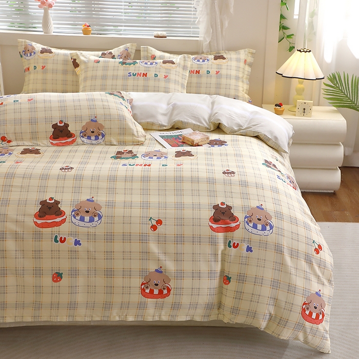 91家纺网 家纺一手货源 找家纺 牧笛缘家纺 2025新款全棉12868四件套 萌趣时光