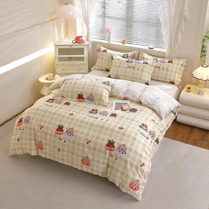 91家纺网 家纺一手货源 找家纺 牧笛缘家纺 2025新款全棉12868四件套 萌趣时光