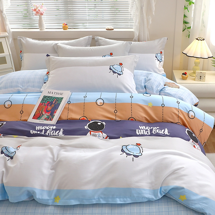 91家纺网 家纺一手货源 找家纺 牧笛缘家纺 2025新款全棉12868四件套 太空旅行