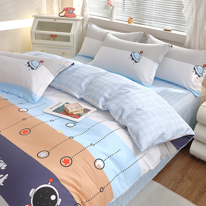 91家纺网 家纺一手货源 找家纺 牧笛缘家纺 2025新款全棉12868四件套 太空旅行