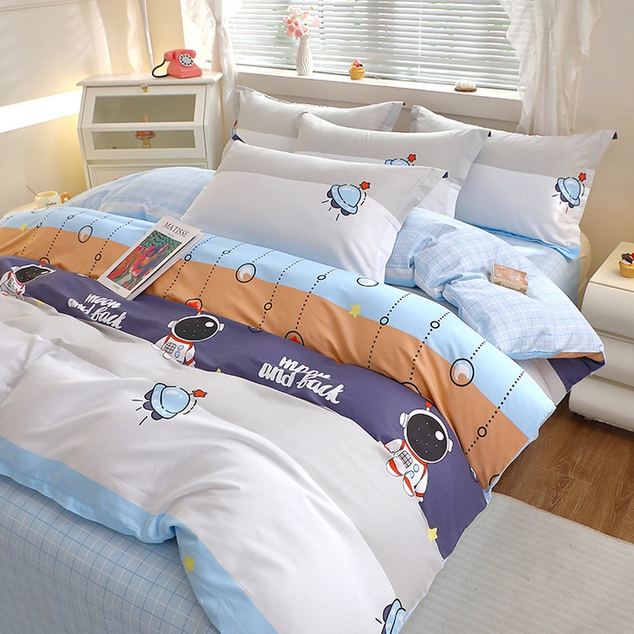 91家纺网 家纺一手货源 找家纺 牧笛缘家纺 2025新款全棉12868四件套 太空旅行