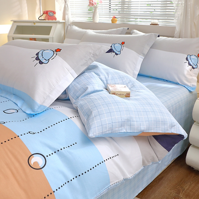 91家纺网 家纺一手货源 找家纺 牧笛缘家纺 2025新款全棉12868四件套 太空旅行