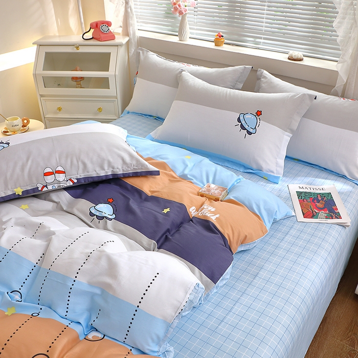 91家纺网 家纺一手货源 找家纺 牧笛缘家纺 2025新款全棉12868四件套 太空旅行