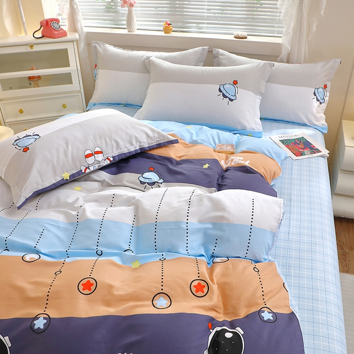 91家纺网 家纺一手货源 找家纺 牧笛缘家纺 2025新款全棉12868四件套 太空旅行