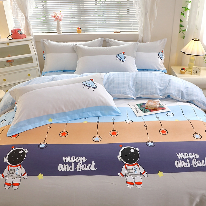 91家纺网 家纺一手货源 找家纺 牧笛缘家纺 2025新款全棉12868四件套 太空旅行