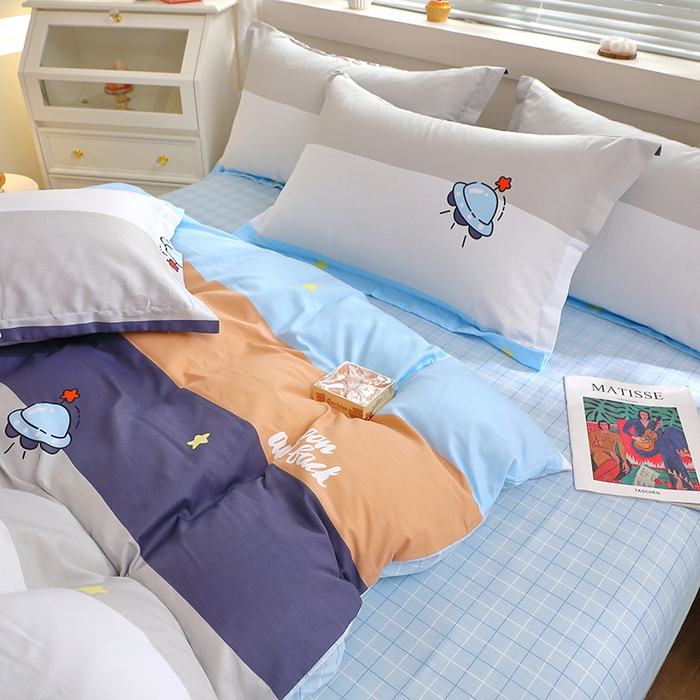 91家纺网 家纺一手货源 找家纺 牧笛缘家纺 2025新款全棉12868四件套 太空旅行