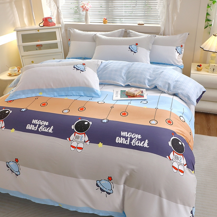 91家纺网 家纺一手货源 找家纺 牧笛缘家纺 2025新款全棉12868四件套 太空旅行