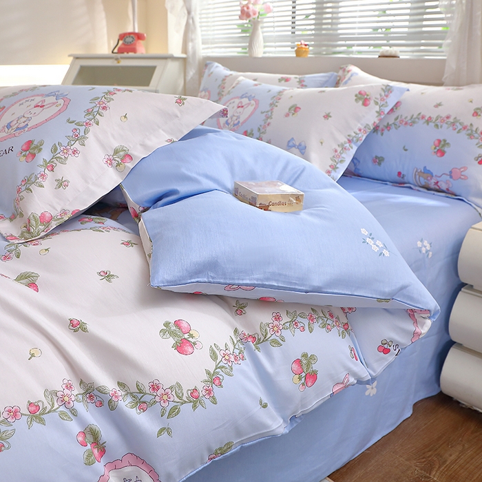 91家纺网 家纺一手货源 找家纺 牧笛缘家纺 2025新款全棉12868四件套 甜宠乐园