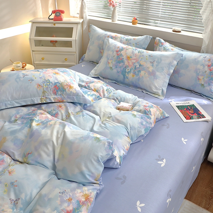 91家纺网 家纺一手货源 找家纺 牧笛缘家纺 2025新款全棉12868四件套 雾里寻花