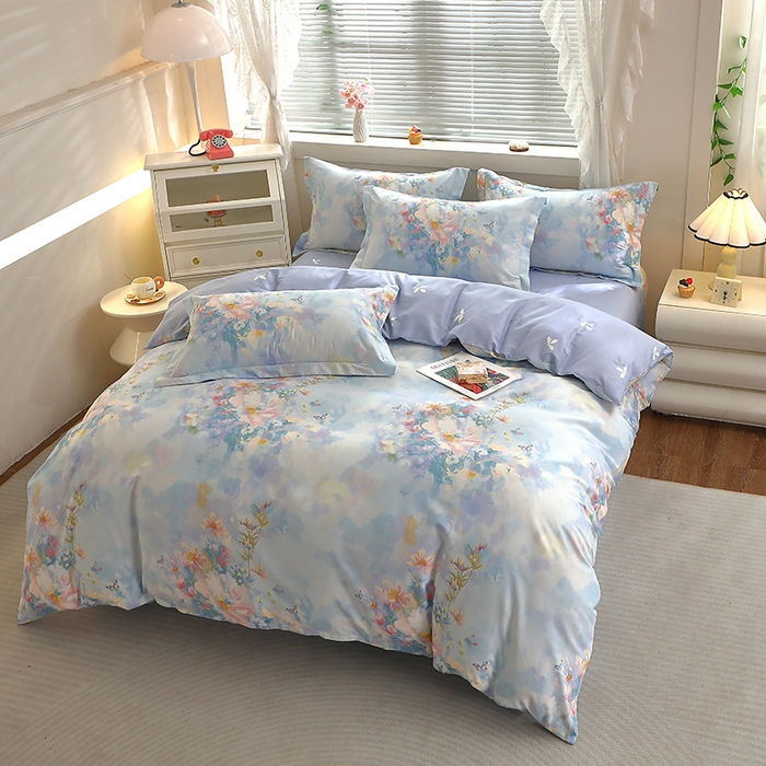 91家纺网 家纺一手货源 找家纺 牧笛缘家纺 2025新款全棉12868四件套 雾里寻花