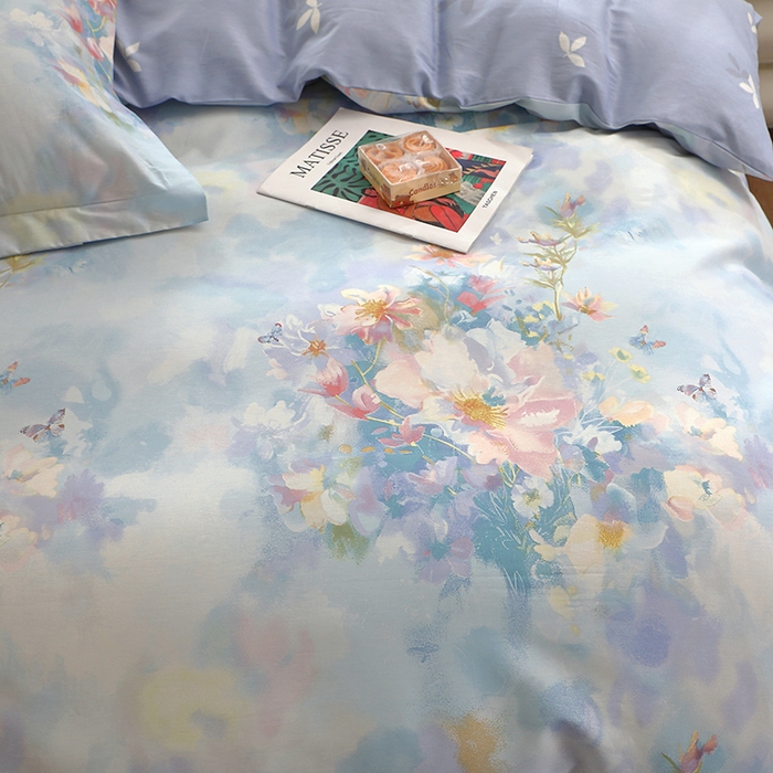 91家纺网 家纺一手货源 找家纺 牧笛缘家纺 2025新款全棉12868四件套 雾里寻花