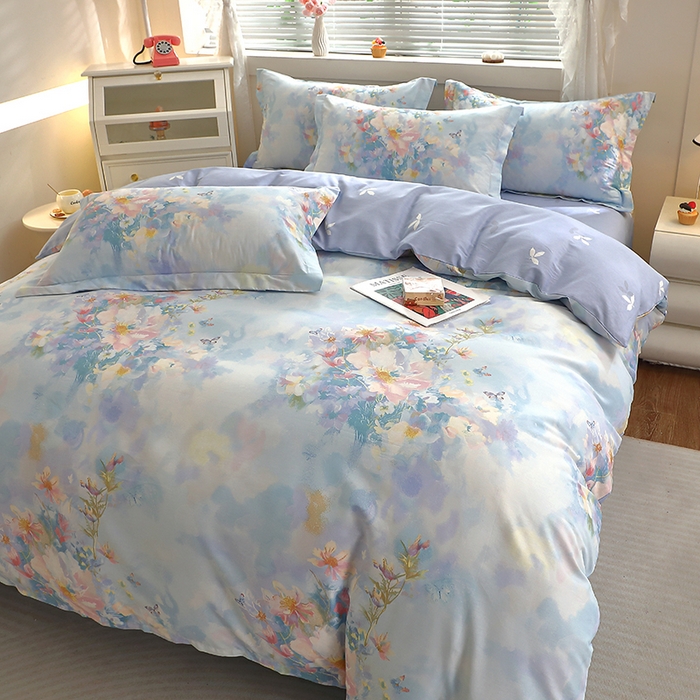 91家纺网 家纺一手货源 找家纺 牧笛缘家纺 2025新款全棉12868四件套 雾里寻花