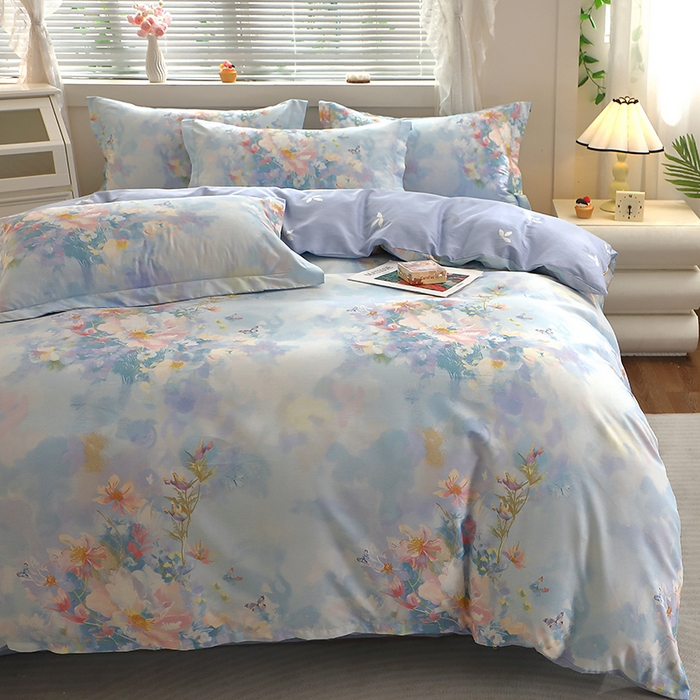 91家纺网 家纺一手货源 找家纺 牧笛缘家纺 2025新款全棉12868四件套 雾里寻花