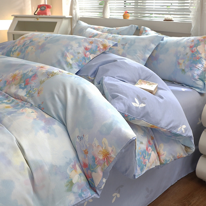 91家纺网 家纺一手货源 找家纺 牧笛缘家纺 2025新款全棉12868四件套 雾里寻花