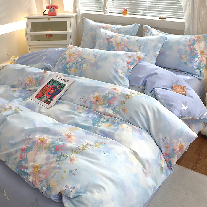 91家纺网 家纺一手货源 找家纺 牧笛缘家纺 2025新款全棉12868四件套 雾里寻花