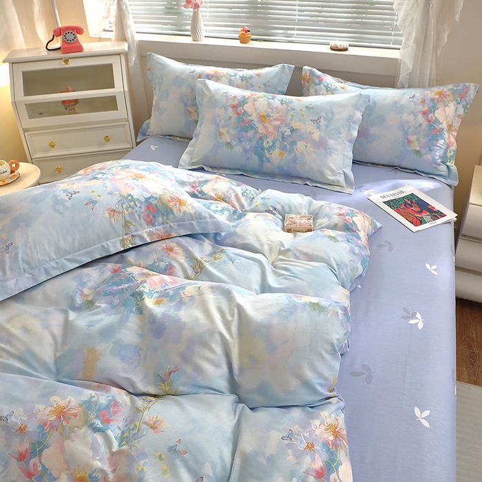 91家纺网 家纺一手货源 找家纺 牧笛缘家纺 2025新款全棉12868四件套 雾里寻花