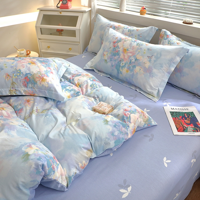 91家纺网 家纺一手货源 找家纺 牧笛缘家纺 2025新款全棉12868四件套 雾里寻花