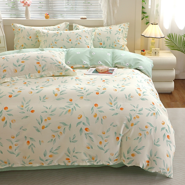 91家纺网 家纺一手货源 找家纺 牧笛缘家纺 2025新款全棉12868四件套 枝间梦