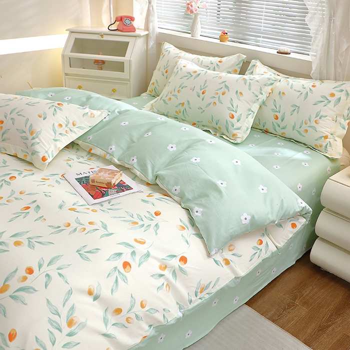 91家纺网 家纺一手货源 找家纺 牧笛缘家纺 2025新款全棉12868四件套 枝间梦