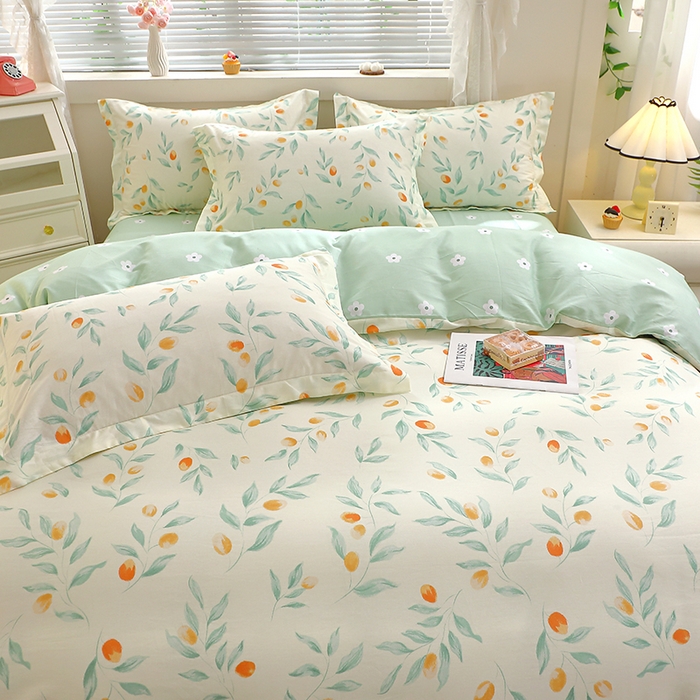 91家纺网 家纺一手货源 找家纺 牧笛缘家纺 2025新款全棉12868四件套 枝间梦