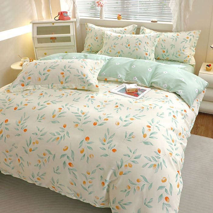 91家纺网 家纺一手货源 找家纺 牧笛缘家纺 2025新款全棉12868四件套 枝间梦